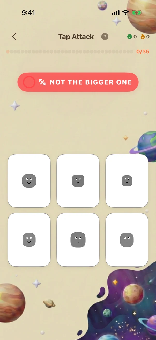TapAttack Problem screen. NOT THE BIGGER ONE (6 cards)
